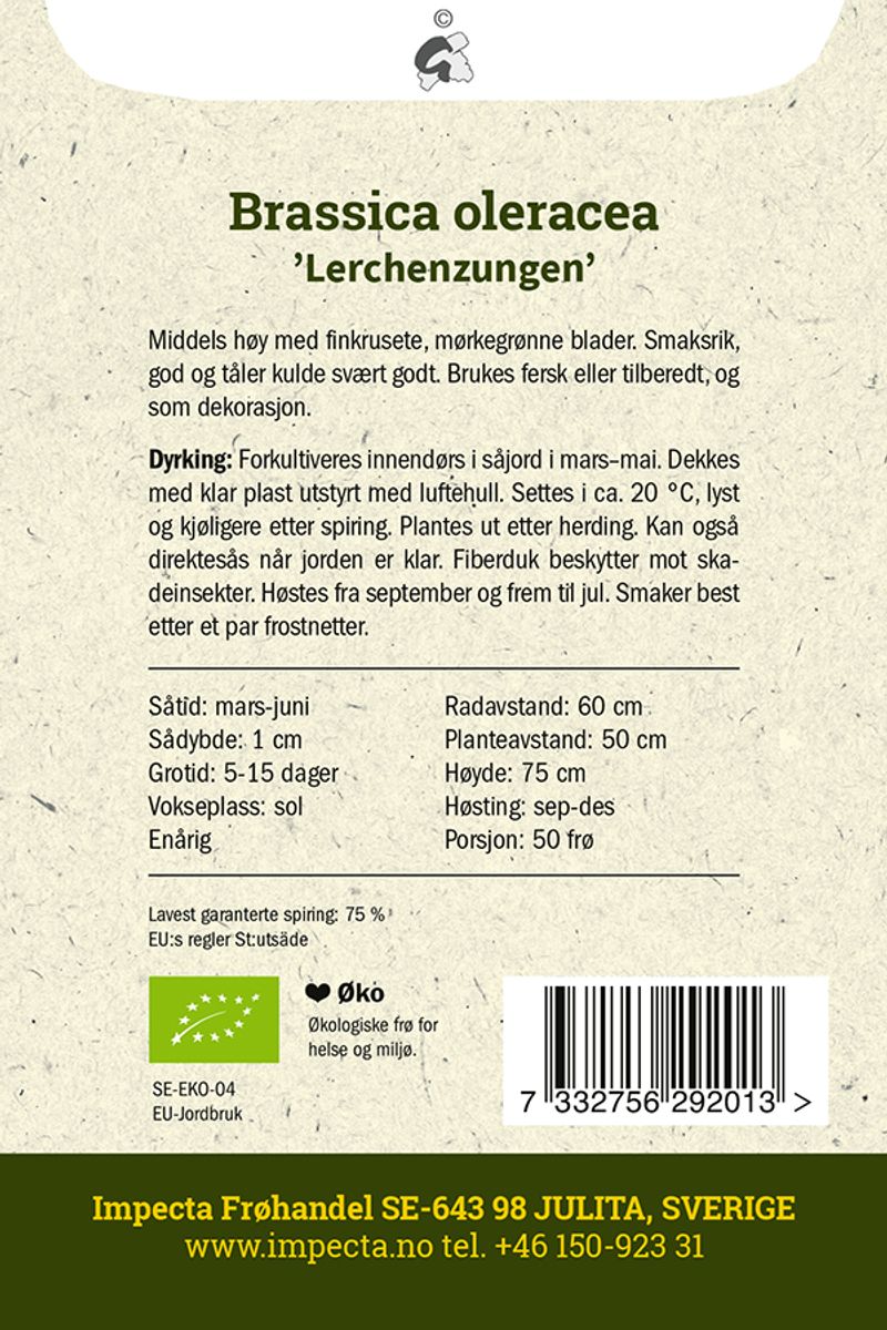 Grønnkål Lerchenzungen